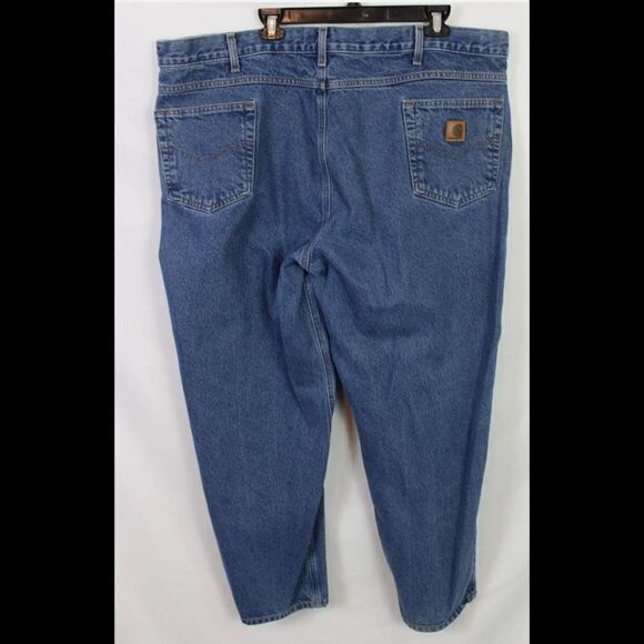Carhartt Men's Size 46x30 Relaxed Fit Blue Denim Jeans B17-DST True to Size - Picture 2 of 7